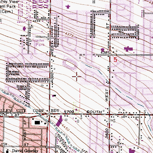 Topographic Map of Bible Baptist Church, UT