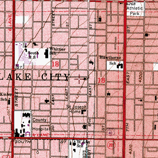 Topographic Map of Centenary United Methodist Church, UT