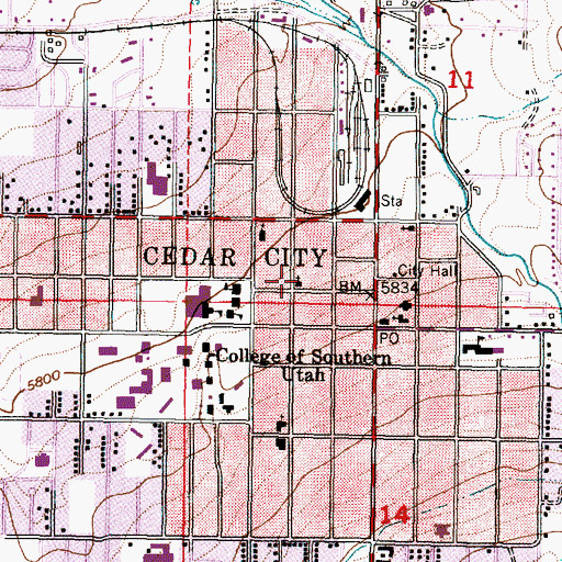 Topographic Map of Christ the King Catholic Church, UT