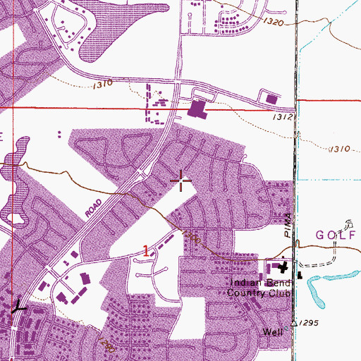 Topographic Map of Comanche Park, AZ