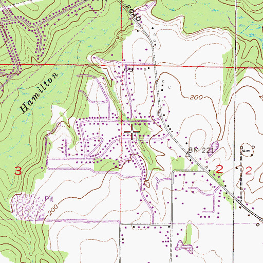 Topographic Map of Ponderosa, AL