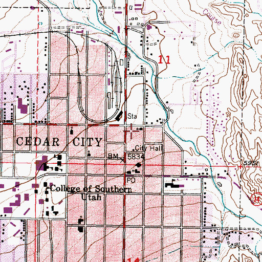 Topographic Map of Community Presbyterian Church, UT
