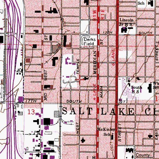 Topographic Map of Faith Temple Pentecostal Church, UT