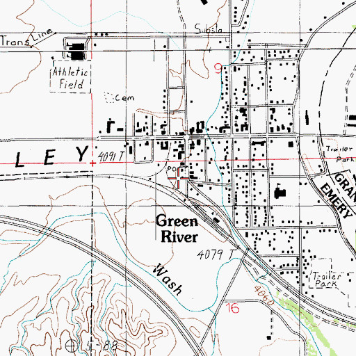 Topographic Map of First Baptist Church, UT