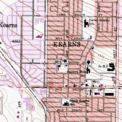 Topographic Map of First Baptist Church, UT