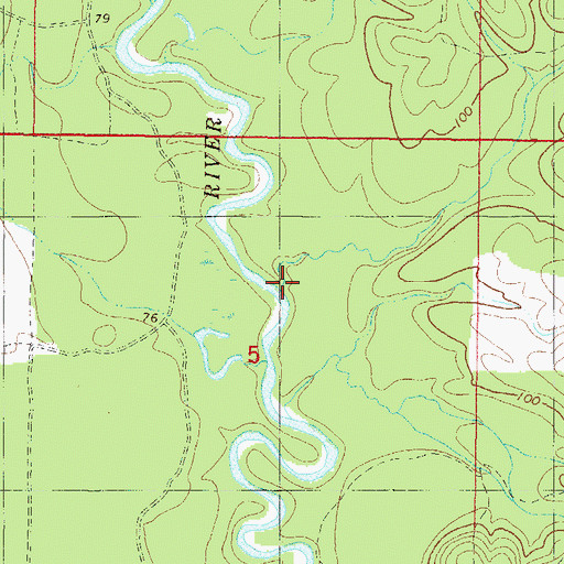 Topographic Map of Powell Creek, AL