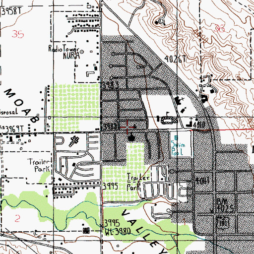 Topographic Map of Grace Lutheran Church, UT