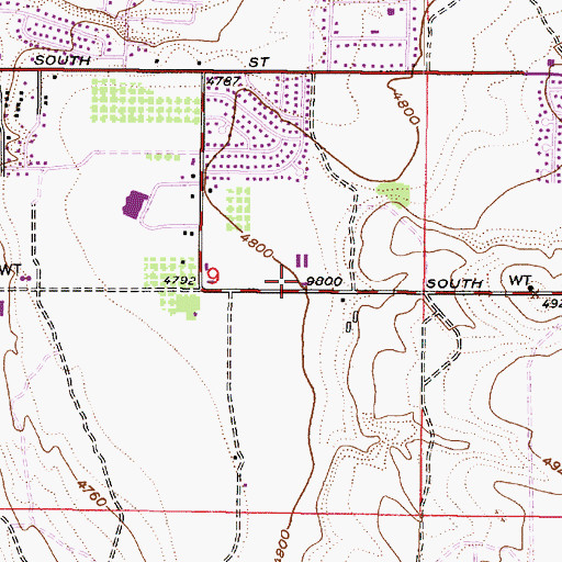 Topographic Map of Grace Lutheran Church, UT