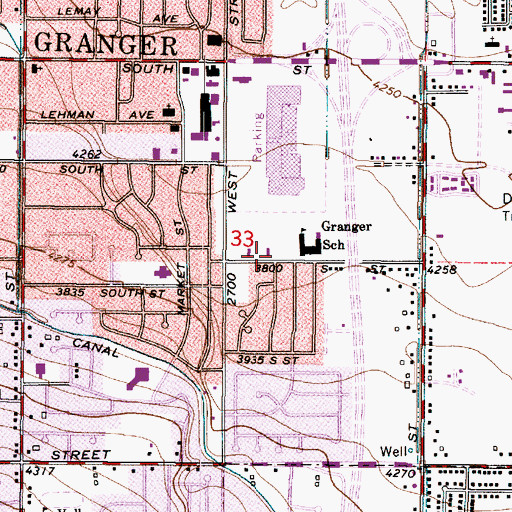 Topographic Map of Granger Community Christian Church, UT