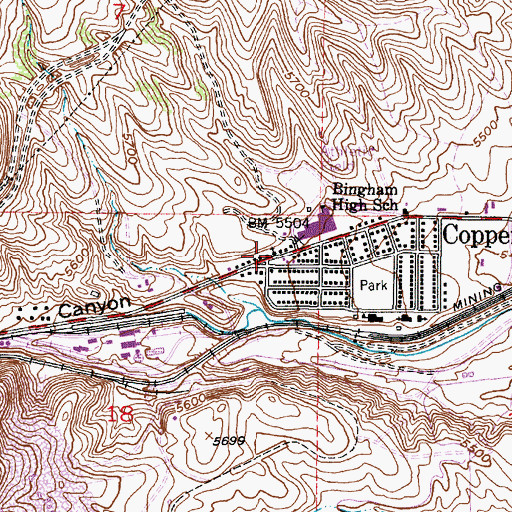 Topographic Map of Immaculate Conception Catholic Church, UT