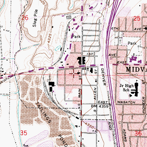 Topographic Map of Midvalley Bible Church, UT