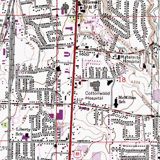 Topographic Map of Murray Baptist Church, UT