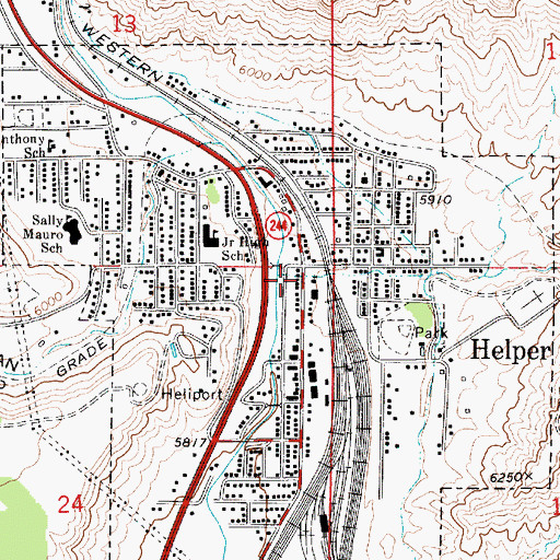 Topographic Map of New Life Ministries Church, UT