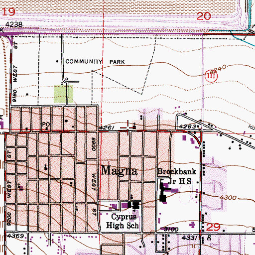 Topographic Map of Open Door Baptist Church, UT