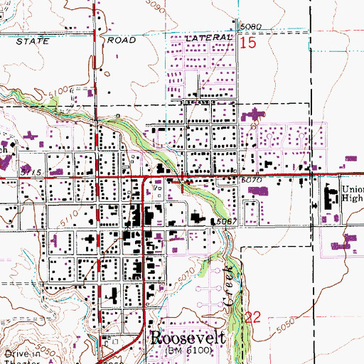 Topographic Map of Saint Helens Catholic Church, UT