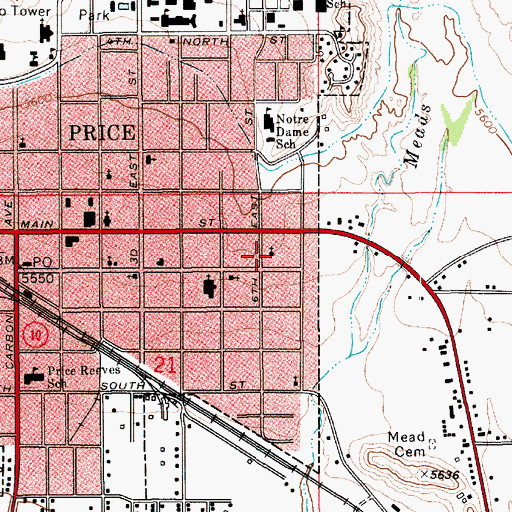 Topographic Map of Saint Matthews Episcopal Church, UT