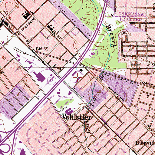 Topographic Map of Prichard Municipal Stadium, AL