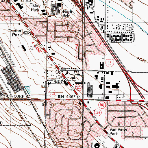 Topographic Map of Saint Peters Episcopal Church, UT