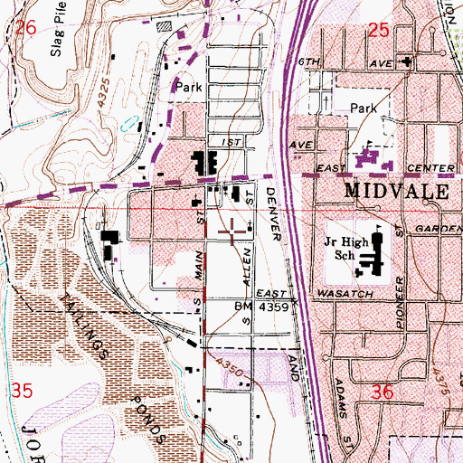 Topographic Map of Saint Theresa Catholic Church, UT