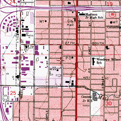 Topographic Map of Salt Lake City Church of God, UT