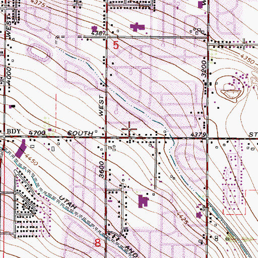 Topographic Map of Valley Assembly of God Church, UT