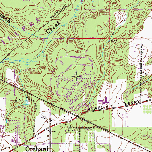 Topographic Map of Princeton Woods, AL