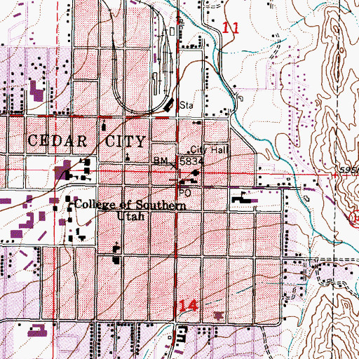 Topographic Map of The Church of Jesus Christ of Latter Day Saints, UT