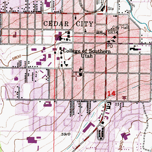 Topographic Map of The Church of Jesus Christ of Latter Day Saints, UT