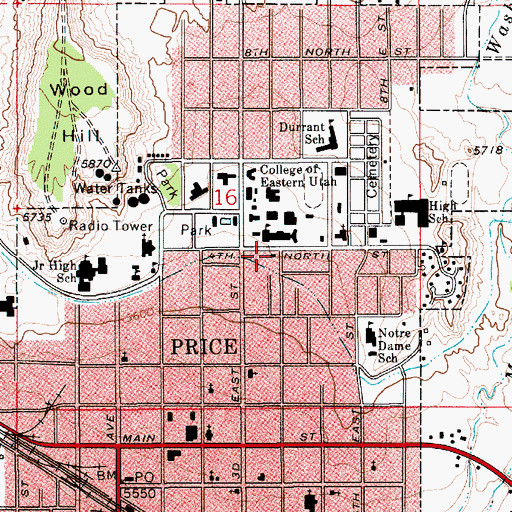 Topographic Map of The Church of Jesus Christ of Latter Day Saints, UT