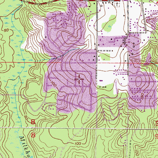 Topographic Map of Ramada Estates, AL