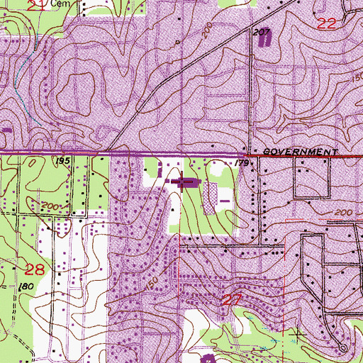 Topographic Map of Regency Square Shopping Center, AL