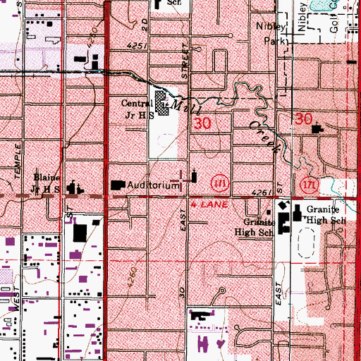 Topographic Map of The Church of Jesus Christ of Latter Day Saints, UT