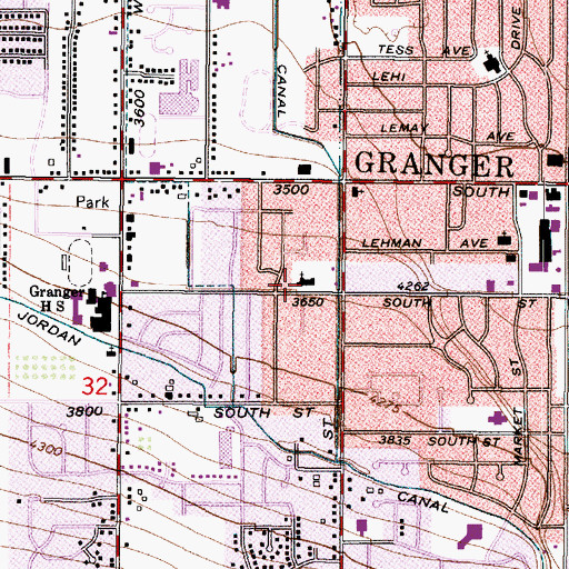 Topographic Map of The Church of Jesus Christ of Latter Day Saints, UT