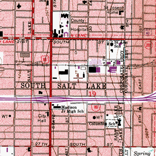 Topographic Map of The Church of Jesus Christ of Latter Day Saints, UT