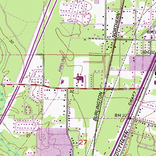 Topographic Map of Robert E Lee Elementary School, AL