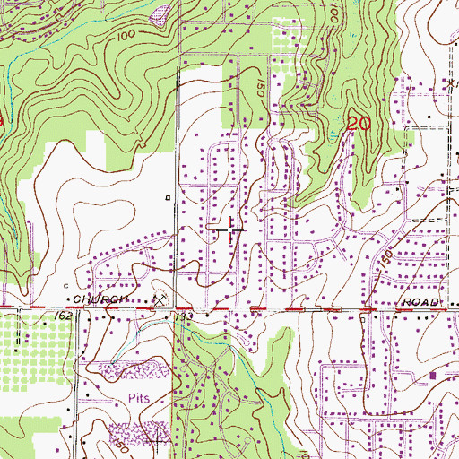Topographic Map of Robinwood, AL