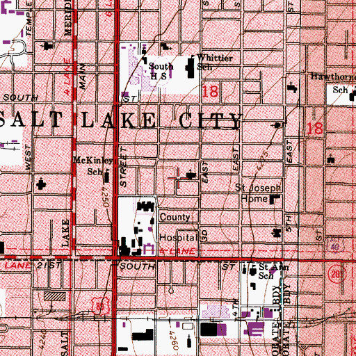 Topographic Map of The Church of Jesus Christ of Latter Day Saints, UT
