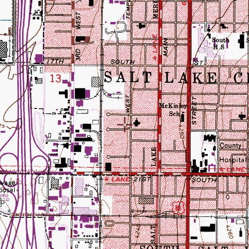 Topographic Map of The Church of Jesus Christ of Latter Day Saints, UT