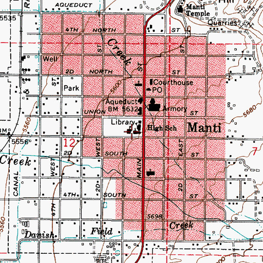Topographic Map of The Church of Jesus Christ of Latter Day Saints, UT