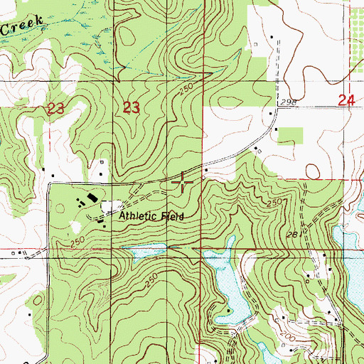 Topographic Map of Rolling Hills Youth Camp, AL