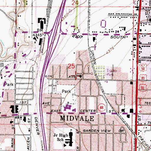 Topographic Map of The Church of Jesus Christ of Latter Day Saints, UT