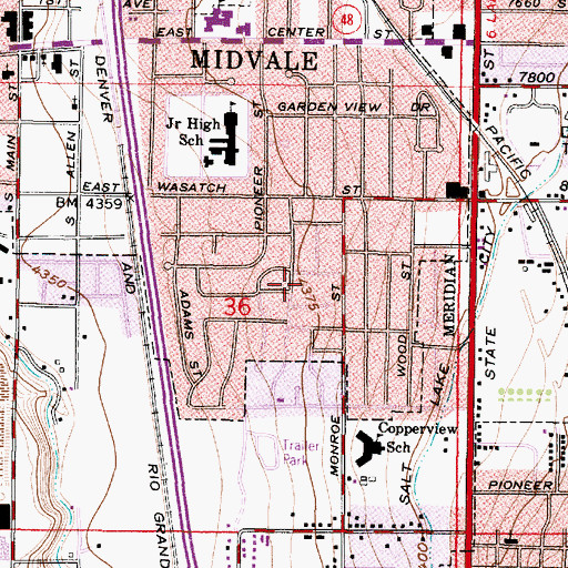 Topographic Map of The Church of Jesus Christ of Latter Day Saints, UT