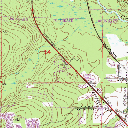 Topographic Map of Rosehaven, AL