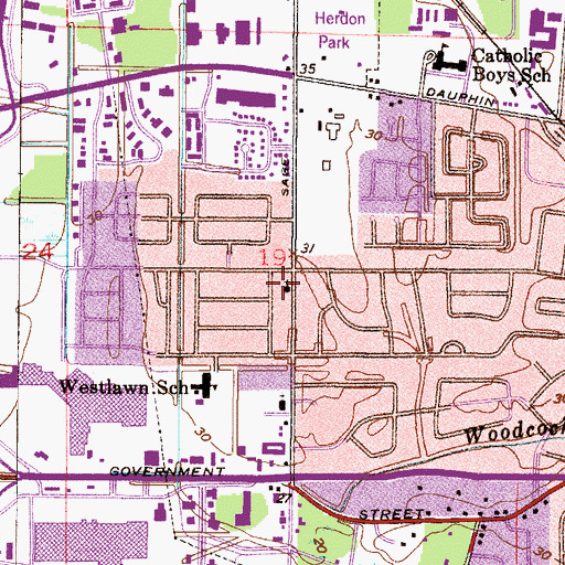 Topographic Map of Sage Avenue Baptist Church, AL
