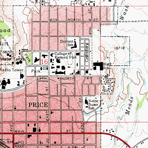 Topographic Map of The Church of Jesus Christ of Latter Day Saints, UT