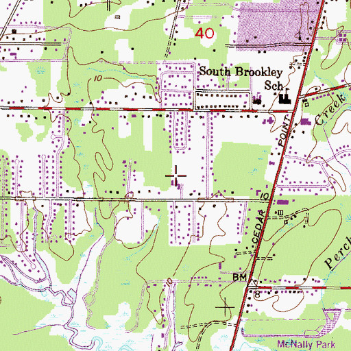 Topographic Map of Saint Andrews Episcopal Church, AL