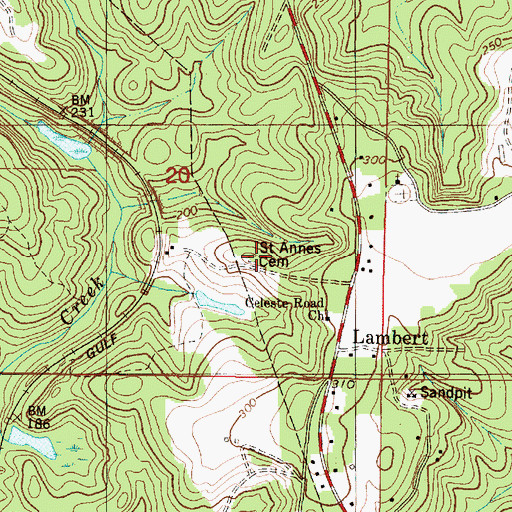 Topographic Map of Saint Annes Cemetery, AL