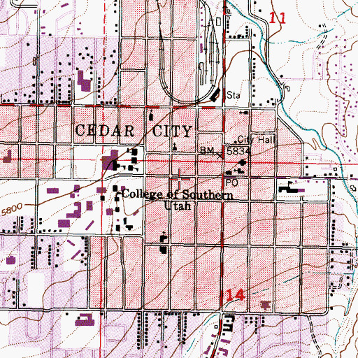 Topographic Map of The Church of Jesus Christ of Latter Day Saints, UT
