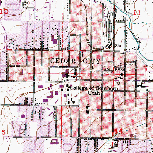 Topographic Map of The Church of Jesus Christ of Latter Day Saints, UT