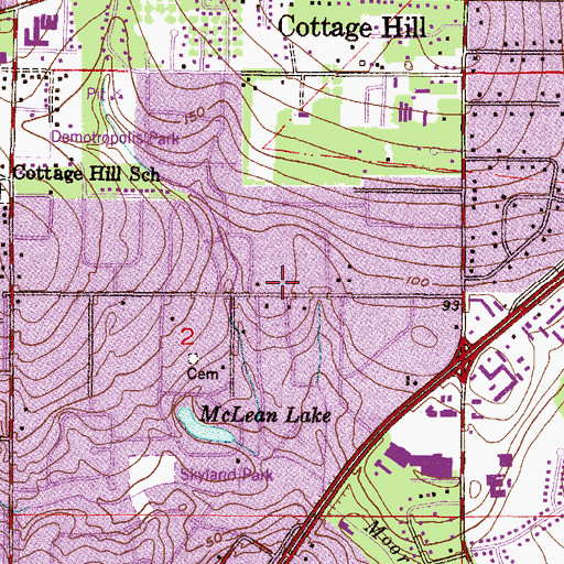 Topographic Map of Saint Dominics Church, AL